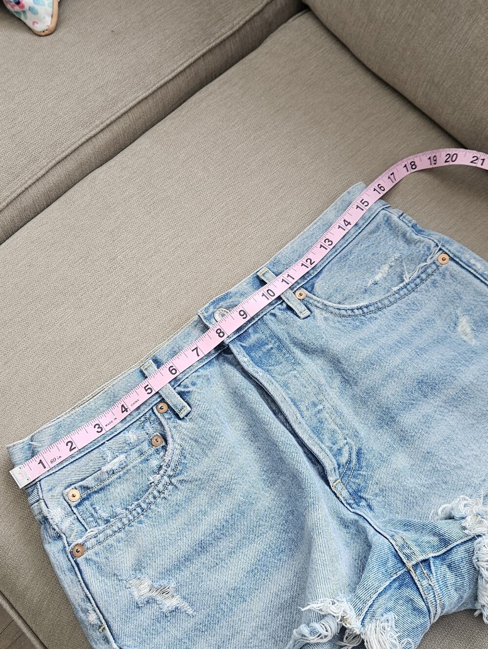 Agolde Parker Distressed Cutoff Jean Shorts Swap Meet High Rise Vintage Style - Picture 14 of 16